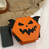 Orange Casual Daily Patchwork Chains Bags