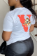 White Street Vintage Print Patchwork O Neck T-Shirts