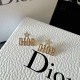 Gold Simplicity Letter Patchwork Rhinestone Earrings