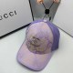 Purple Street Simplicity Letter Patchwork See-through Hat