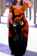 Tangerine Red Casual Print Patchwork V Neck Short Sleeve Dress Dresses