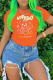 Orange Vintage Cute Print Patchwork O Neck T-Shirts