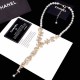 White Gold Elegant Letter Pearl Rhinestone Necklaces