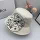 Cream White Street Simplicity Letter Patchwork Hat