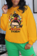 Yellow Daily Vintage Print Patchwork O Neck Tops