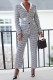 Black Casual Print Patchwork Turndown Collar Long Sleeve Two Pieces