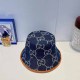 Dark Blue Street Simplicity Letter Patchwork Hat