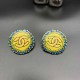 Yellow Simplicity Letter Patchwork Earrings