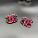 Red Simplicity Letter Patchwork Earrings