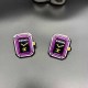 Purple Simplicity Letter Patchwork Earrings