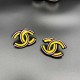Yellow Simplicity Letter Patchwork Earrings