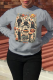 Dark Gray Daily Party Print Skull Patchwork O Neck Tops