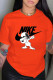 Orange Casual Fashion Print Letter O Neck T-Shirts