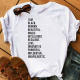 White Fashion Casual Print Basic O Neck T-Shirts
