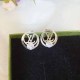 Silver Simplicity Letter Patchwork Earrings