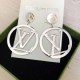 Silver Simplicity Letter Patchwork Earrings