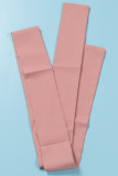 Nude Pink Casual Elegant Vacation Plain Hollowed Out With Belt Asymmetrical V Neck Irregular Dress Dresses