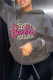 Dark Gray Daily Cute Animal Print Print Draw String Hooded Collar Tops