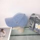 Baby Blue Street Simplicity Letter Patchwork Hat