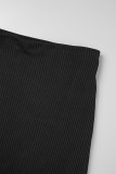 White Casual Solid Patchwork O Neck Long Sleeve Two Pieces