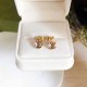 Gold Simplicity Letter Patchwork Rhinestone Earrings