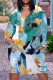 Colour Casual Print Patchwork V Neck Long Sleeve Short Sleeve Dress