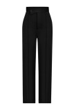 Ink Green Casual Solid Basic Regular High Waist Conventional Solid Color Trousers