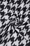 Multicolor Casual Print Patchwork Turndown Collar Short Sleeve Dress