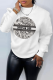 White Street Vintage Print Patchwork O Neck Tops