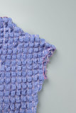 Purple Elegant Solid Patchwork Half A Turtleneck Wrapped Skirt Dresses