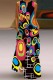 Black Casual Print Basic V Neck Long Dress Dresses