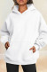 White Casual Solid Basic Hooded Collar Tops