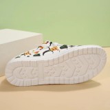 White Casual Patchwork Printing Round Comfortable Out Door Shoes