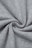 Deep Coffee Casual Solid Basic Hooded Collar Tops