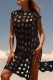Black Sexy Solid Hollowed Out Slit Swimwears Cover Up