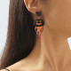 Black Casual Geometric Patchwork Earrings