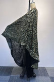 Leopard Print Casual Daily Celebrities Elegant Leopard Printing One Shoulder Regular Jumpsuits(bronzing)