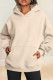Apricot Casual Solid Basic Hooded Collar Tops