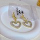 Gold Simplicity Letter Pearl Rhinestone Earrings