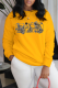 Yellow Casual Street Print Patchwork O Neck Tops