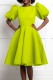 Fruit Green Casual Solid Patchwork O Neck A Line Short Sleeve Dress
