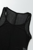 Rose Red Sexy Casual Solid See-through U Neck Skinny Jumpsuits (Subject To The Actual Object)
