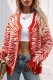 Orange Casual Daily Patchwork Cardigan Outerwear