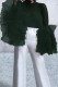 Green Sexy Solid See-through Fold O Neck Tops(The Sleeve Shall Be Subject To The Drawing)