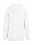 Deep Coffee Casual Solid Basic Hooded Collar Tops