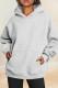 Light Gray Casual Solid Basic Hooded Collar Tops