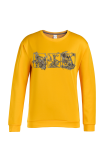 Yellow Casual Street Print Patchwork O Neck Tops