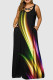 Black Casual Print Backless Spaghetti Strap Long Dress Dresses