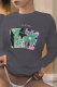 Dark Gray Casual Daily Print Patchwork O Neck Tops