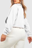 Light Gray Casual Solid Patchwork Zipper Collar Tops